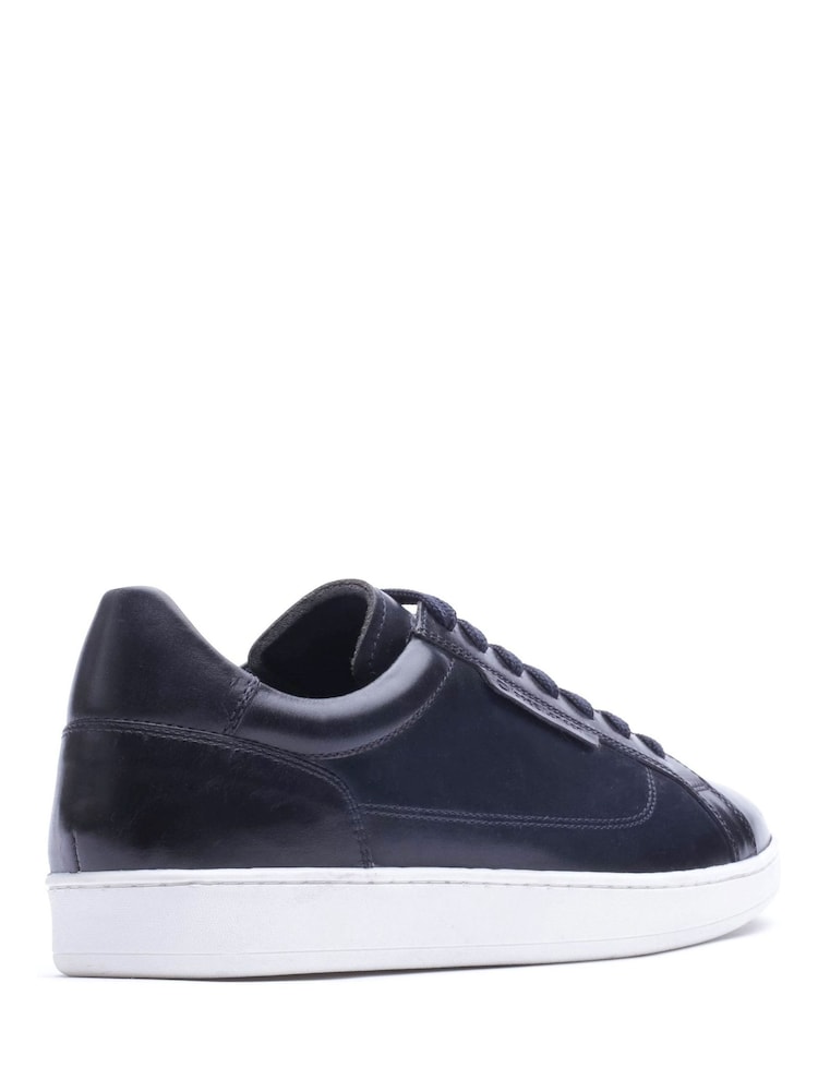 Base London Blue Zammo Lace Up Leather Trainers - Image 2 of 4 Base London Blue Zammo Lace Up Leather Trainers - Image 2 of 4