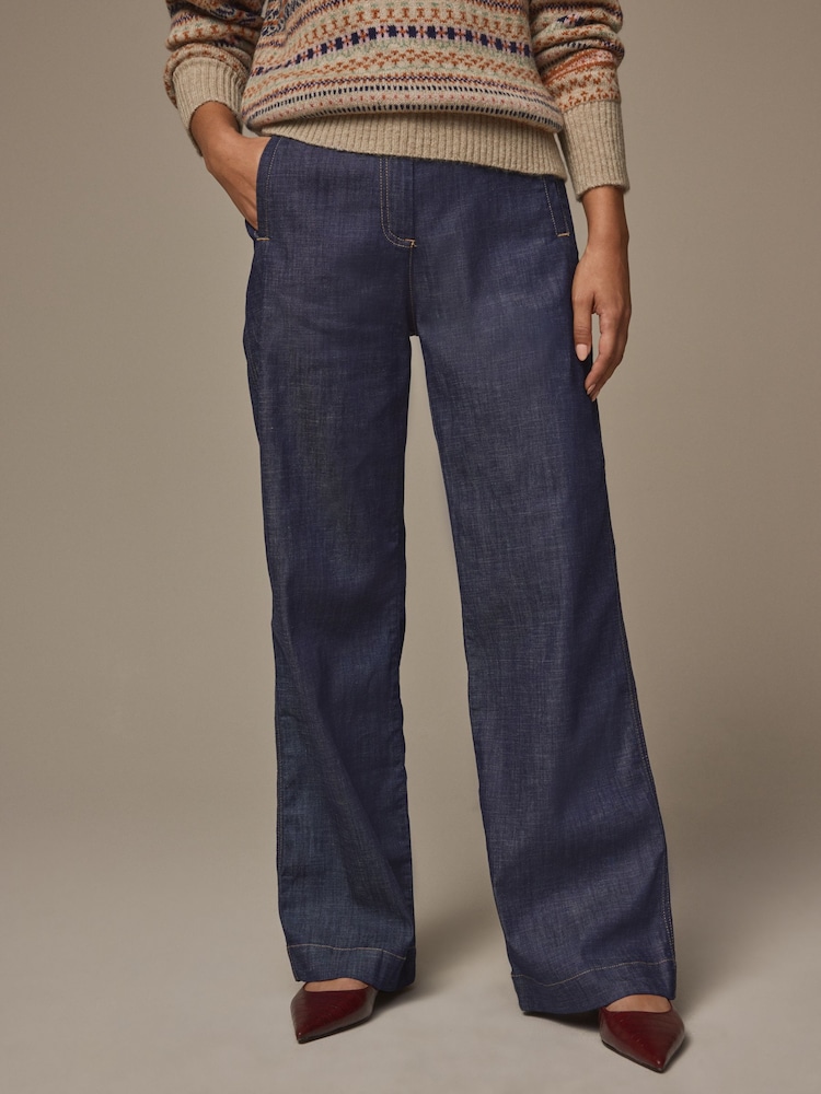 Laura Ashley Indigo Blue Wide Leg Jeans - Image 2 of 4