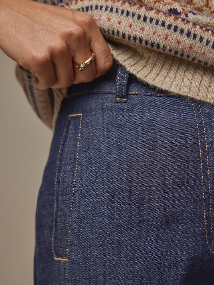Laura Ashley Indigo Blue Wide Leg Jeans - Image 4 of 4