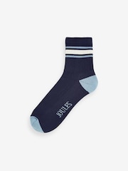 Joules Men's Volley White/Blue Tennis Socks (size 7-12) - Image 2 of 5