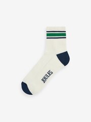 Joules Men's Volley White/Blue Tennis Socks (size 7-12) - Image 3 of 5