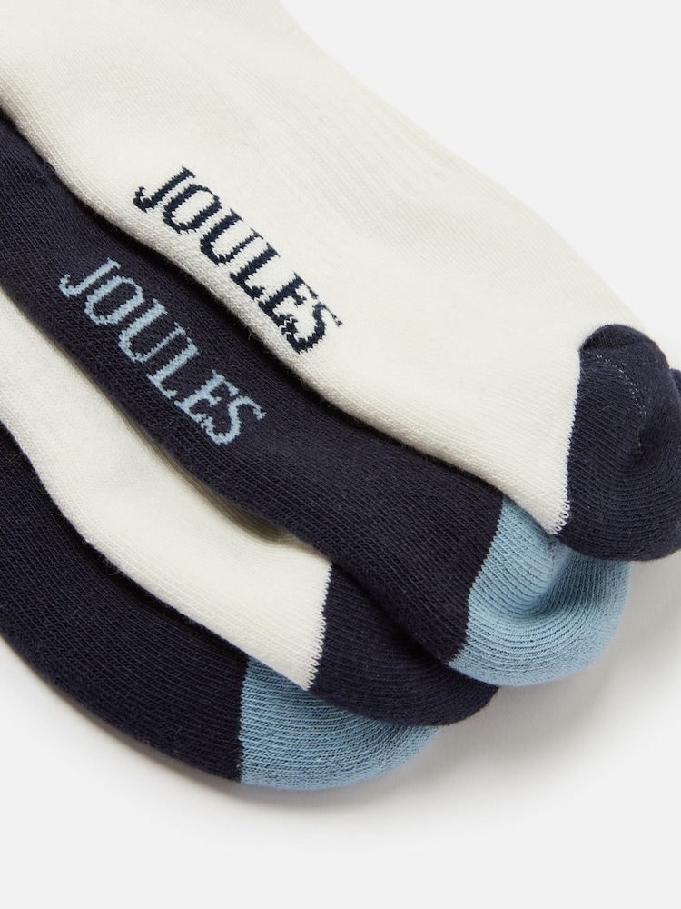 Joules Men's Volley White/Blue Tennis Socks (size 7-12) - Image 5 of 5