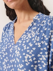 Soaked in Luxury Blue Zaya V-Neck Long Sleeve Blouse - Image 4 of 6