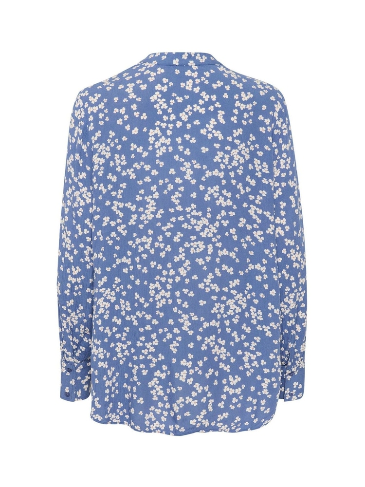 Soaked in Luxury Blue Zaya V-Neck Long Sleeve Blouse - Image 6 of 6