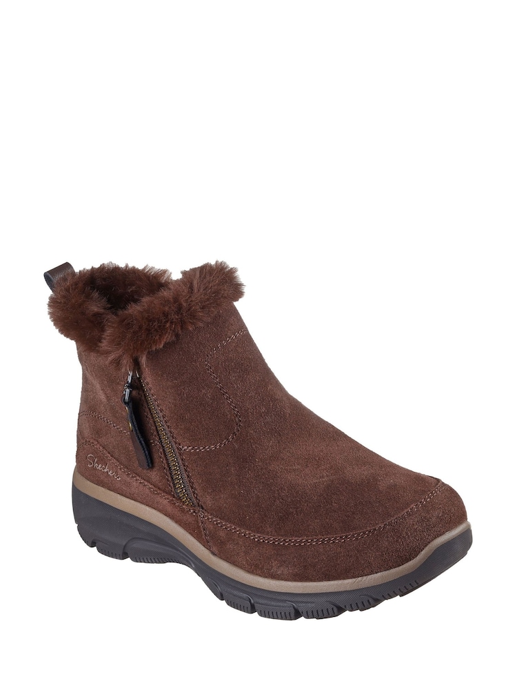 Skechers Brown Easy Going Cool Zip! Ankle Boots - Image 1 of 3 Skechers Brown Easy Going Cool Zip! Ankle Boots - Image 1 of 3