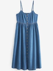 Mid Blue Button Through Midi Summer Dress - Image 6 of 6