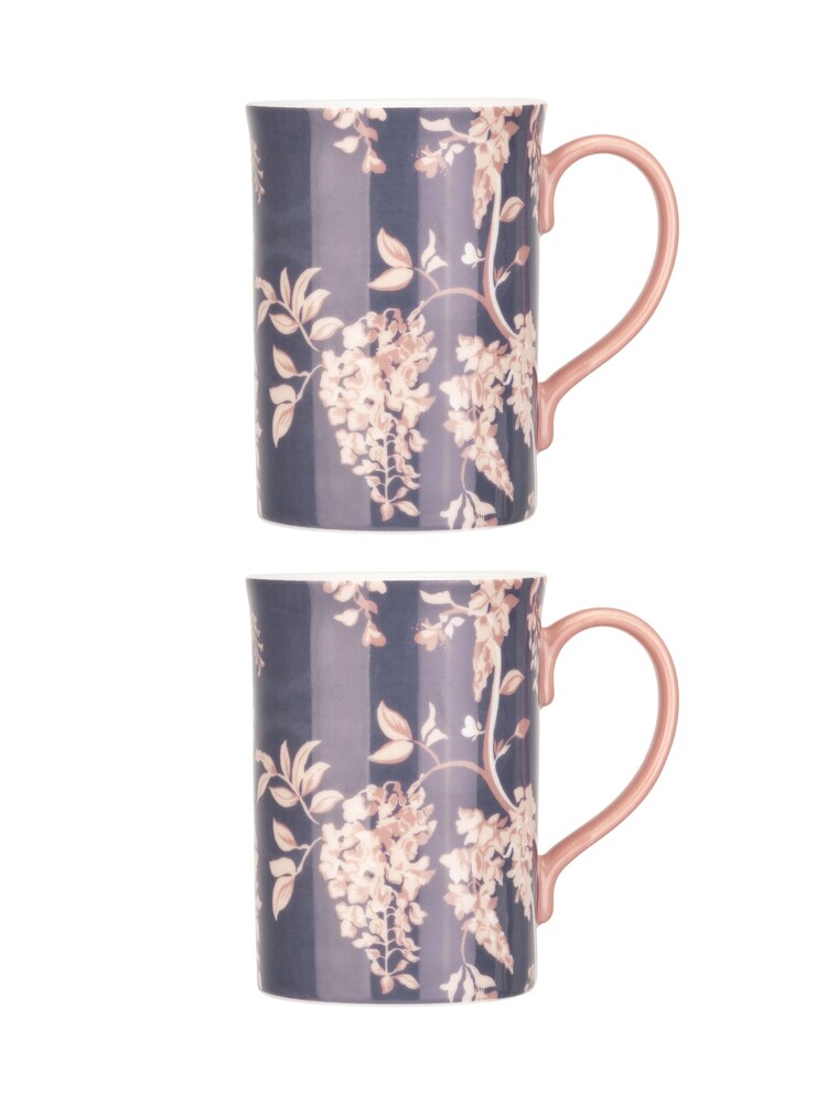 Cath Kidston Set of 2 Purple Wisteria Mugs - Image 2 of 4