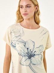 Roman Natural Floral Print Embellished T-Shirt - Image 1 of 5
