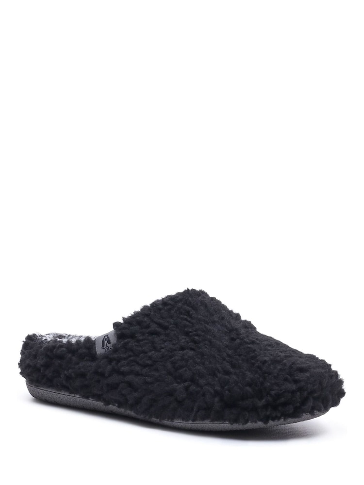 Hush Puppies Black Good Slipper Teddy Mule - Image 2 of 5 Hush Puppies Black Good Slipper Teddy Mule - Image 2 of 5