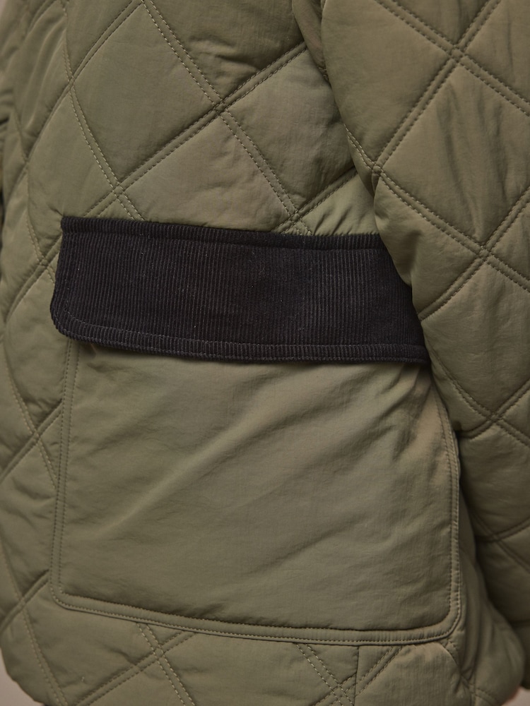 Laura Ashley Khaki Green Quilted Jacket with Cord Trims - Image 11 of 11 Laura Ashley Khaki Green Quilted Jacket with Cord Trims - Image 11 of 11