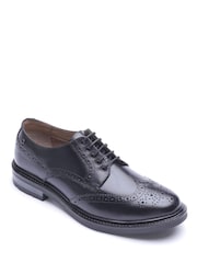 Base London Black Phase Brogue Leather Shoes - Image 2 of 4