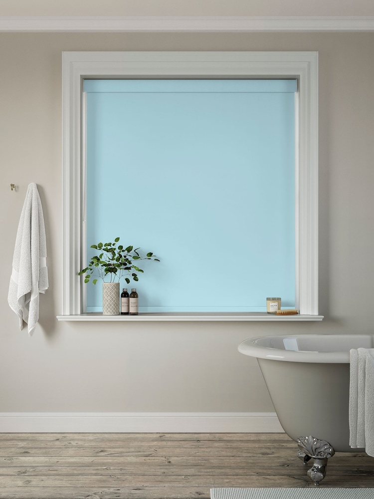 Breeze Blue Glow Made to Measure Blackout Roller Blind - Image 2 of 6