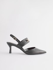 Black Forever Comfort® Leather Snaffle Heels - Image 3 of 7