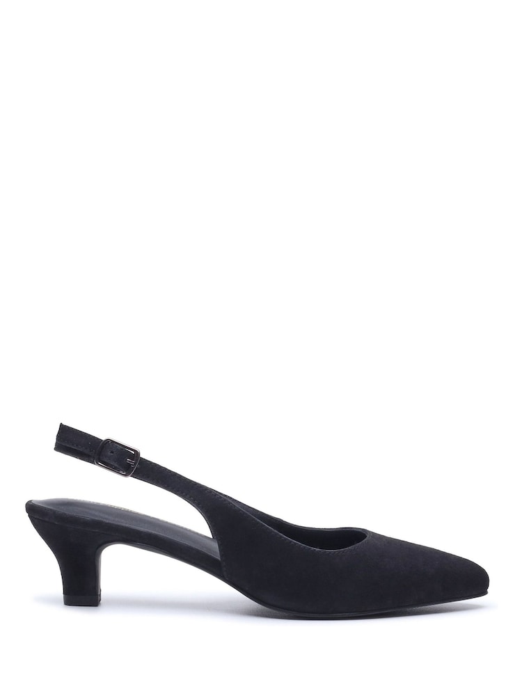 Hush Puppies Black Nahla Buckle Kitten Heels - Image 1 of 5