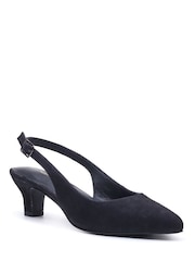 Hush Puppies Black Nahla Buckle Kitten Heels - Image 2 of 5