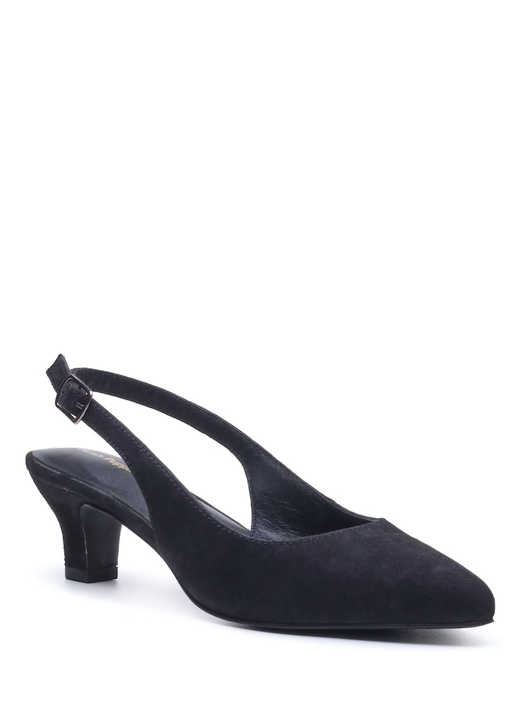 Hush Puppies Black Nahla Buckle Kitten Heels - Image 2 of 5
