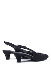 Hush Puppies Black Nahla Buckle Kitten Heels - Image 4 of 5