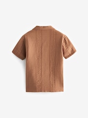 Rust Brown Short Sleeves Textured Shirt (3-16yrs) - Image 3 of 3