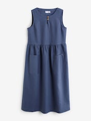 Celtic & Co. Blue Button Detail Midi Dress - Image 2 of 2