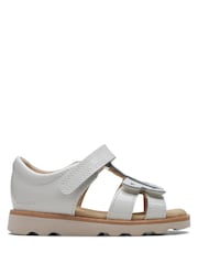 Clarks White Patent Crown Beat Sandals - Image 1 of 7
