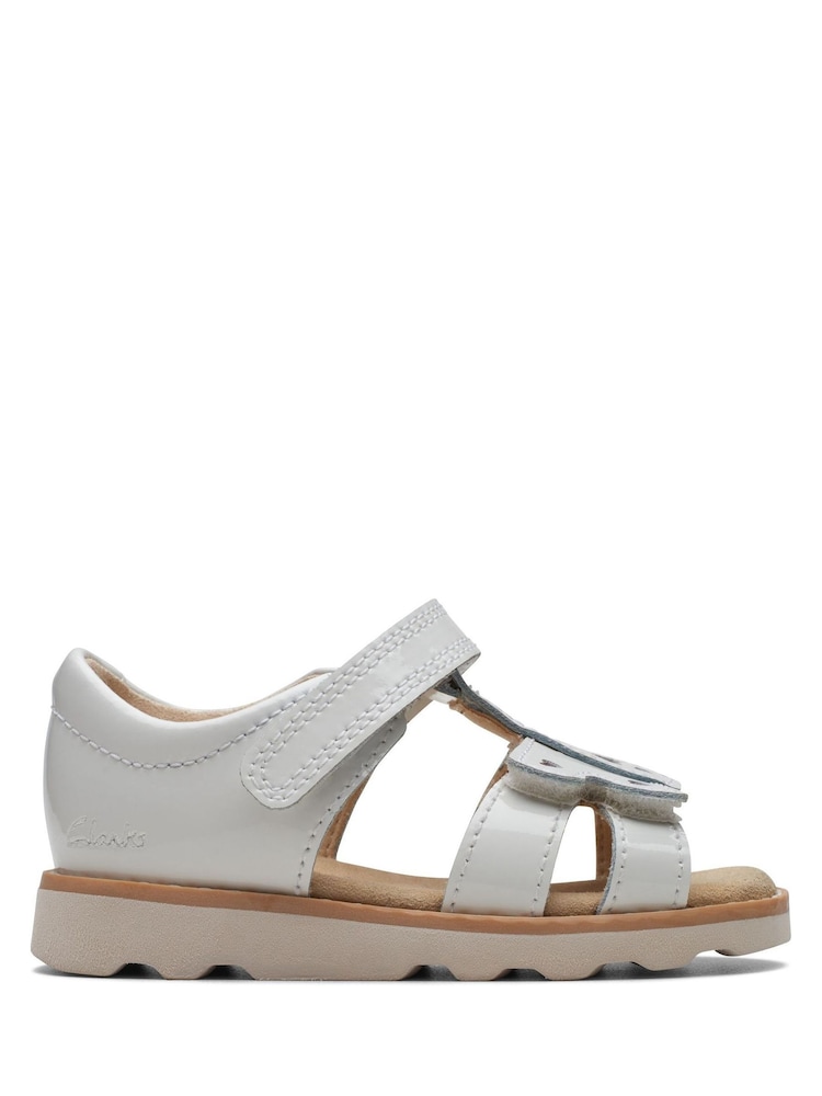 Clarks White Patent Crown Beat Sandals - Image 1 of 7