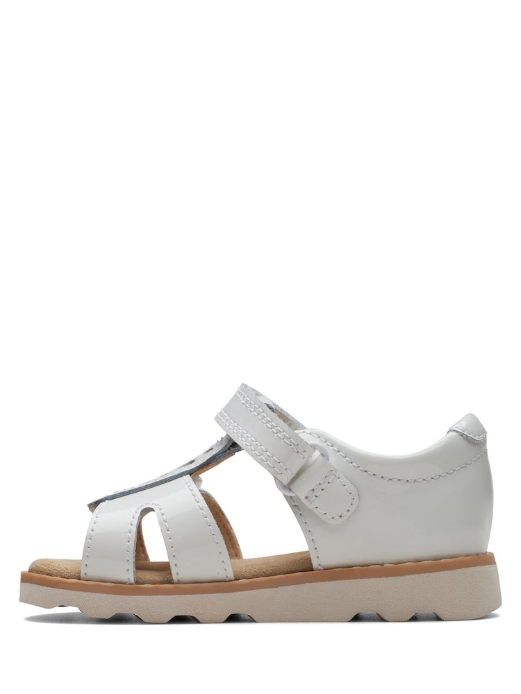 Clarks White Patent Crown Beat Sandals - Image 2 of 7