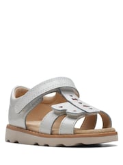 Clarks White Patent Crown Beat Sandals - Image 3 of 7