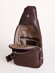 Lakeland Leather Chocolate Brown Langham Sling Backpack - Image 3 of 6