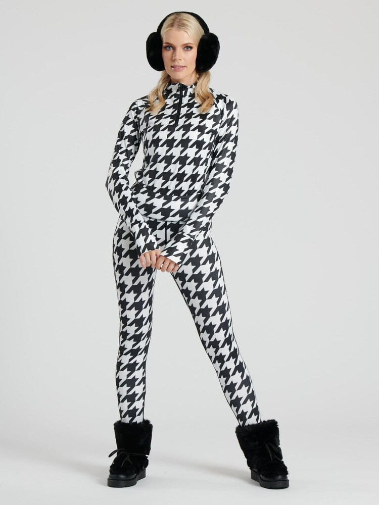 South Beach Black/White Ski Base Layer Leggings - Image 1 of 6
