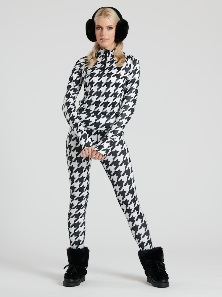 South Beach Black/White Ski Base Layer Leggings - Image 1 of 6 South Beach Black/White Ski Base Layer Leggings - Image 1 of 6