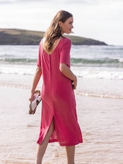 Celtic & Co. Cotton Button Back Dress - Image 3 of 7