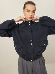 Grey Moto Pocket Detail Washed Jacket - Image 4 of 6