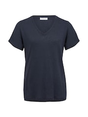 Celtic & Co.  Linen / Cotton V-Neck T Shirt - Image 2 of 5