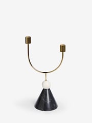 Gold Marble And Metal Taper Candle Holder - Image 4 of 6