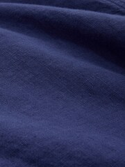 Celtic & Co. Blue Linen Half Placket Knee Length Jumpsuit - Image 10 of 10