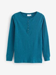 رداء علوي كتان/قطن لون طبيعي Henley من Celtic & Co.‎ - صورة 2 من 5