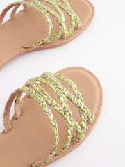 Lime Green Forever Comfort® Raffia Jewelled Mules - Image 3 of 5