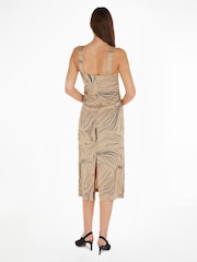 Calvin Klein Natural Surface Print Slip Dress - Image 2 of 6