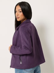 M&Co Purple Petite Faux Suede Bomber Jacket - Image 3 of 6