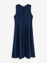 Celtic & Co. Blue Sleeveless Button Through Midi Dress - Image 2 of 2