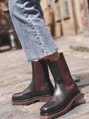 Black/Berry Red Forever Comfort® Signature Coloured Sole Chelsea Boots - Image 1 of 6