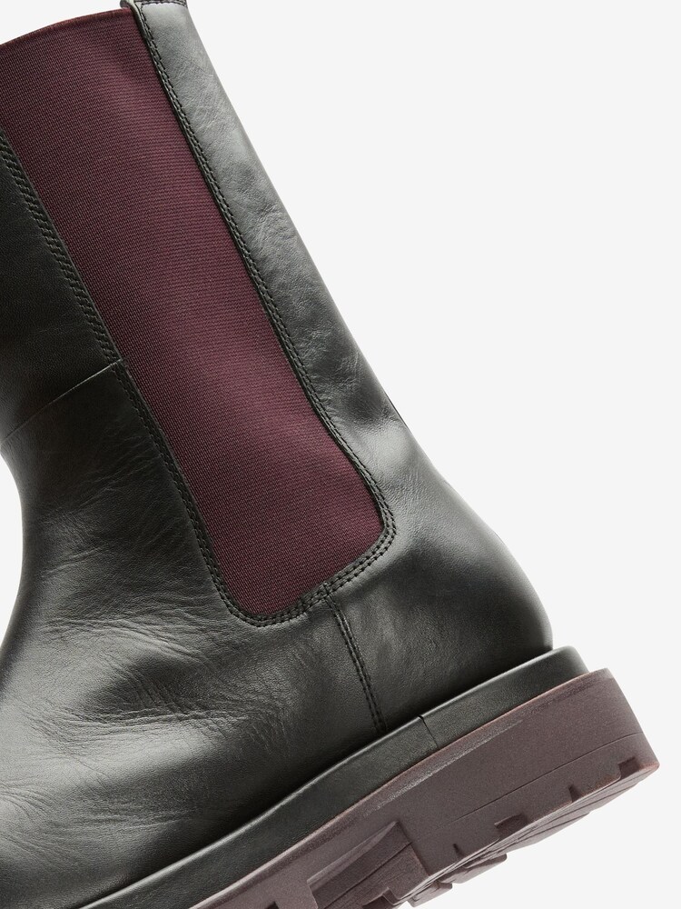 Black/Berry Red Forever Comfort® Signature Coloured Sole Chelsea Boots - Image 6 of 6