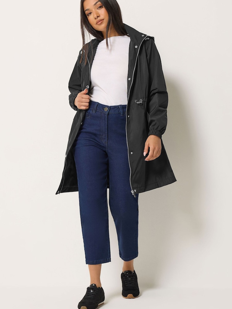 M&Co Black Petite Rain Jacket - Image 2 of 6 M&Co Black Petite Rain Jacket - Image 2 of 6