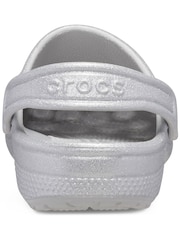Crocs Grey Classic Toddler Glitter Clogs - Image 2 of 7