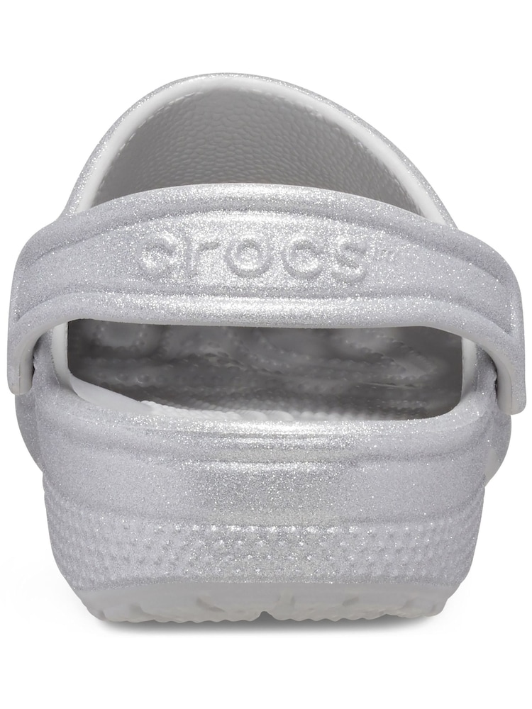 Crocs Grey Classic Toddler Glitter Clogs - Image 2 of 7