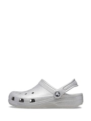 Crocs Grey Classic Toddler Glitter Clogs - Image 3 of 7