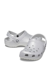 Crocs Grey Classic Toddler Glitter Clogs - Image 4 of 7