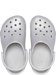 Crocs Grey Classic Toddler Glitter Clogs - Image 5 of 7