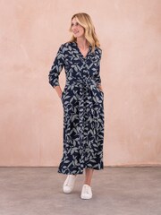 Celtic & Co. Blue Tie Front Midi Dress - Image 1 of 7