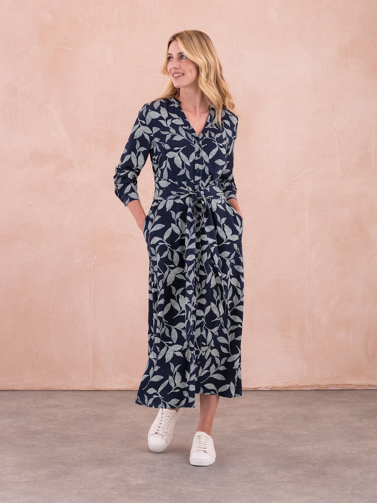 Celtic & Co. Blue Tie Front Midi Dress - Image 1 of 7